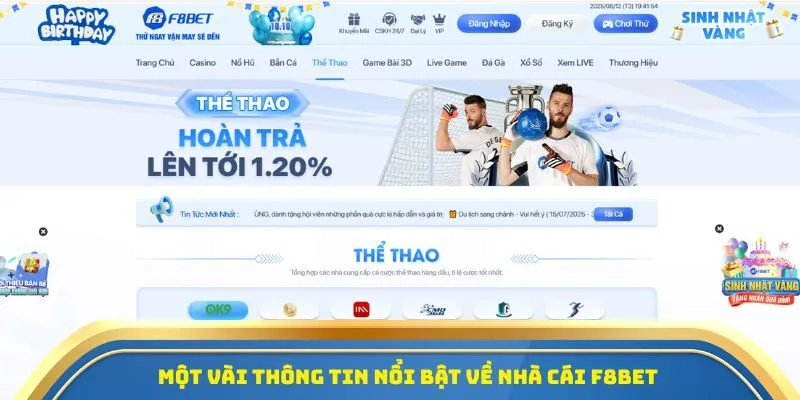 Nhà Cái F8Bet - Điểm Hẹn Cá Cược Thể Thao Đỉnh Cao Hiện Nay 1 Một vài thông tin nổi bật về nhà cái F8Bet